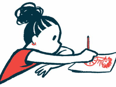 Illustration of a young girl drawing.