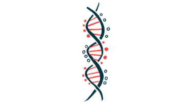 An illustration of genes along a strand of DNA.