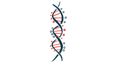 An illustration of genes along a strand of DNA.