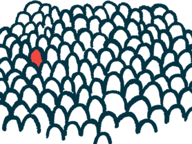 A single red figure is shown in a crowd in this illustration of rare.