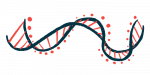 A strand of DNA is shown.