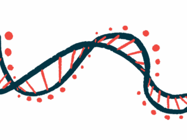 A strand of DNA is shown.