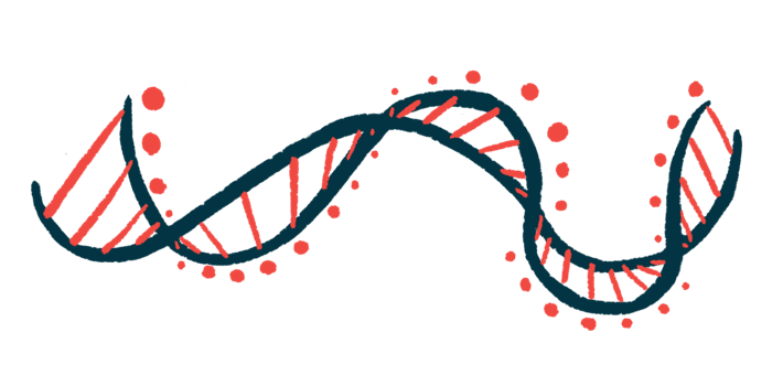 A strand of DNA is shown.