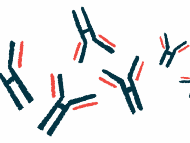 An illustration shows a close-up view of antibodies.