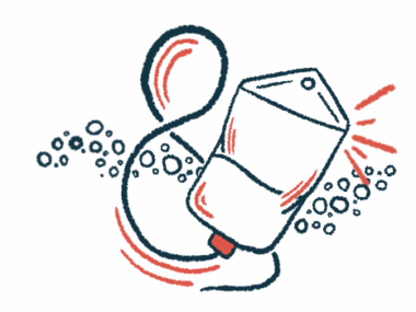 An illustration provides a close-up view of a bag and tube used to administer intravenous, or into-the-vein, medications to patients.